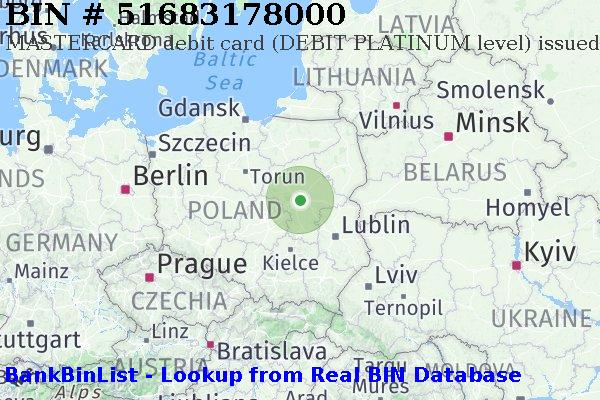 BIN 51683178000 MASTERCARD debit Poland PL