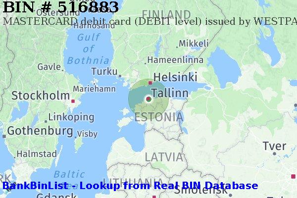 BIN 516883 MASTERCARD debit Estonia EE