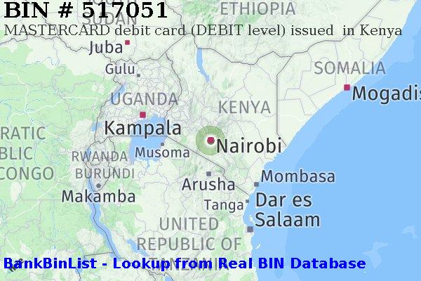 BIN 517051 MASTERCARD debit Kenya KE