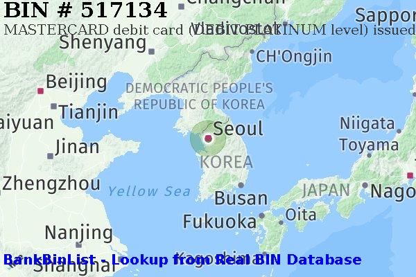 BIN 517134 MASTERCARD debit South Korea KR