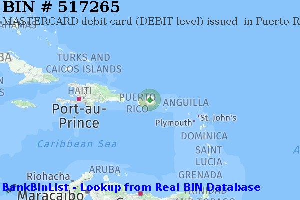BIN 517265 MASTERCARD debit Puerto Rico PR