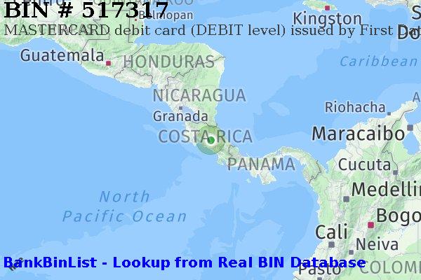 BIN 517317 MASTERCARD debit Costa Rica CR