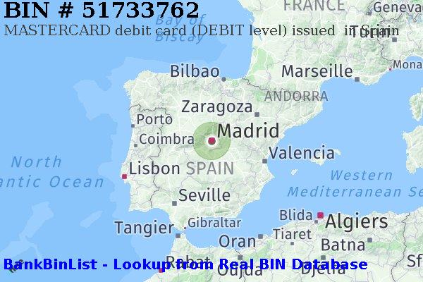 BIN 51733762 MASTERCARD debit Spain ES
