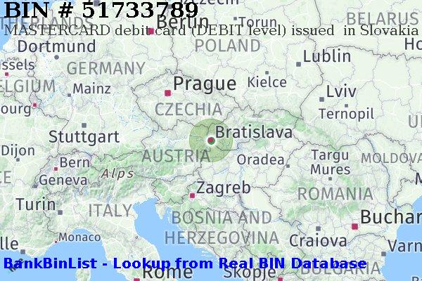 BIN 51733789 MASTERCARD debit Slovakia (Slovak Republic) SK