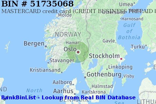 BIN 51735068 MASTERCARD credit Norway NO