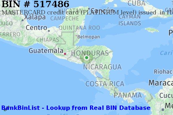 BIN 517486 MASTERCARD credit Honduras HN