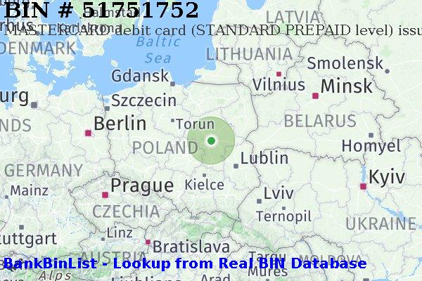 BIN 51751752 MASTERCARD debit Poland PL