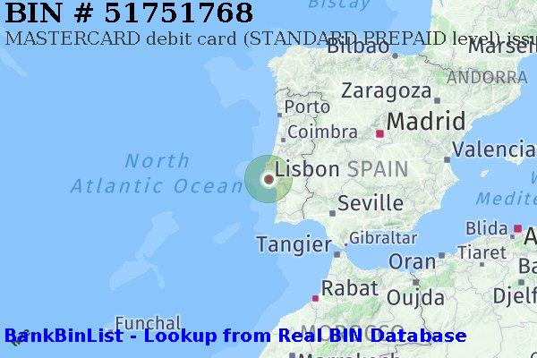 BIN 51751768 MASTERCARD debit Portugal PT