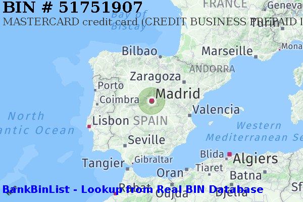 BIN 51751907 MASTERCARD credit Spain ES