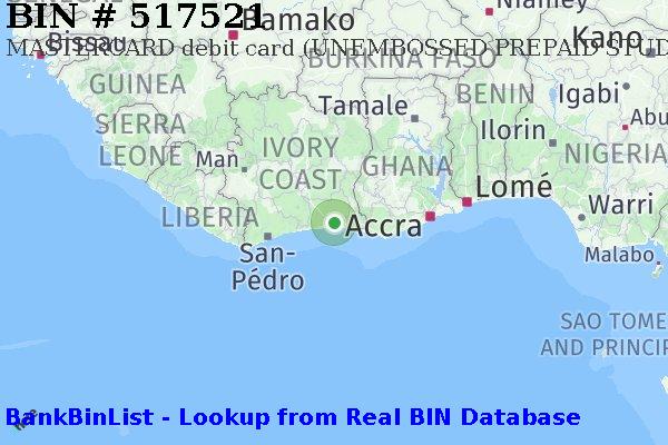 BIN 517521 MASTERCARD debit Côte d'Ivoire CI