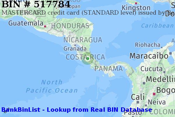 BIN 517784 MASTERCARD credit Costa Rica CR