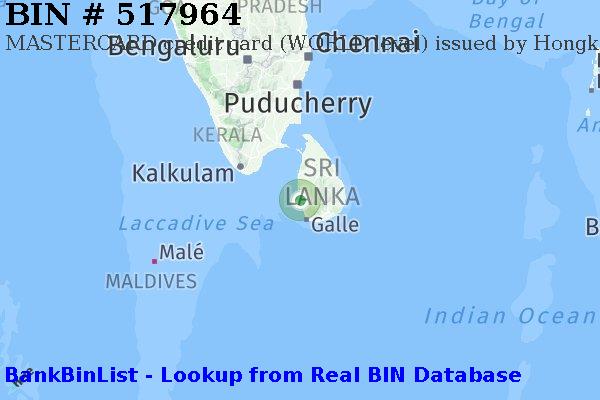BIN 517964 MASTERCARD credit Sri Lanka LK