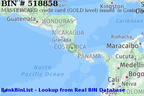 BIN 518858 MASTERCARD credit Costa Rica CR