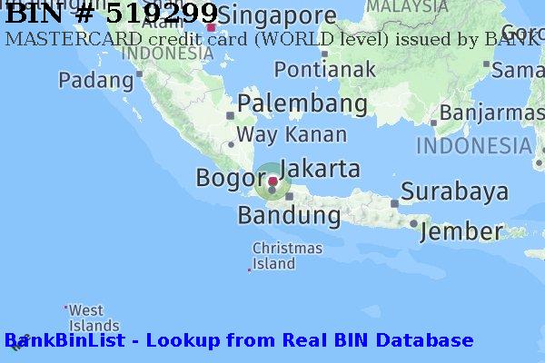 BIN 519299 MASTERCARD credit Indonesia ID