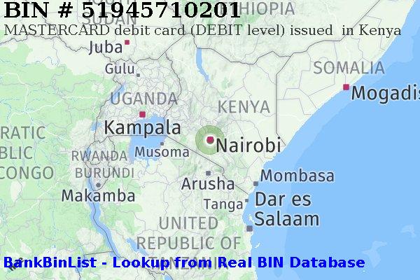BIN 51945710201 MASTERCARD debit Kenya KE