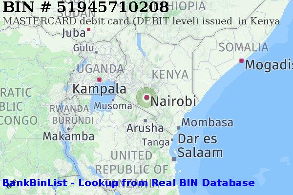 BIN 51945710208 MASTERCARD debit Kenya KE