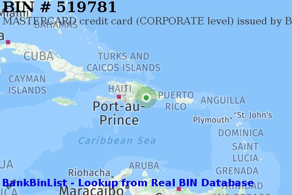 BIN 519781 MASTERCARD credit Dominican Republic DO