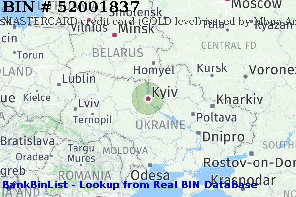 BIN 52001837 MASTERCARD credit Ukraine UA