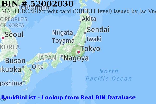 BIN 52002030 MASTERCARD credit Japan JP