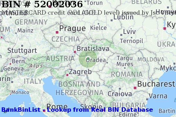 BIN 52002036 MASTERCARD credit Hungary HU