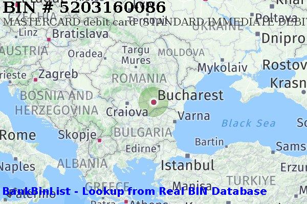 BIN 5203160086 MASTERCARD debit Romania RO