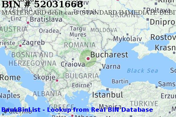 BIN 52031668 MASTERCARD debit Romania RO