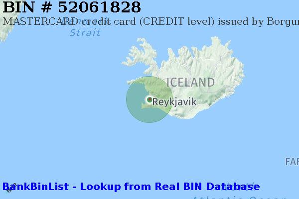 BIN 52061828 MASTERCARD credit Iceland IS