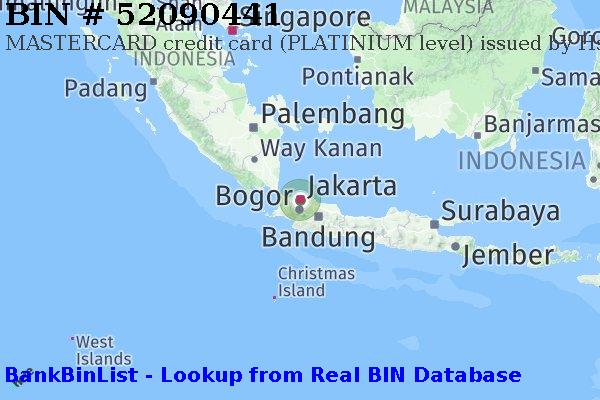 BIN 52090441 MASTERCARD credit Indonesia ID