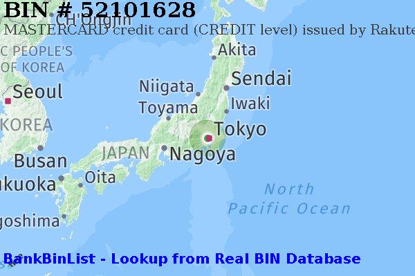 BIN 52101628 MASTERCARD credit Japan JP
