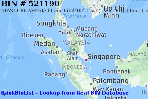 BIN 521190 MASTERCARD debit Malaysia MY