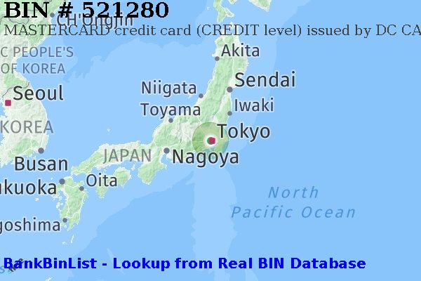 BIN 521280 MASTERCARD credit Japan JP