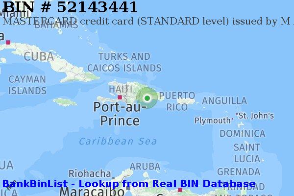 BIN 52143441 MASTERCARD credit Dominican Republic DO