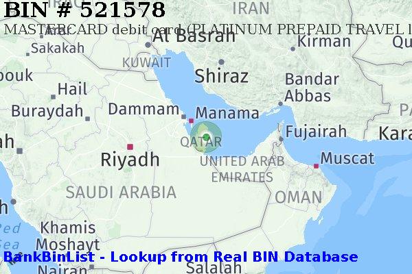BIN 521578 MASTERCARD debit Qatar QA