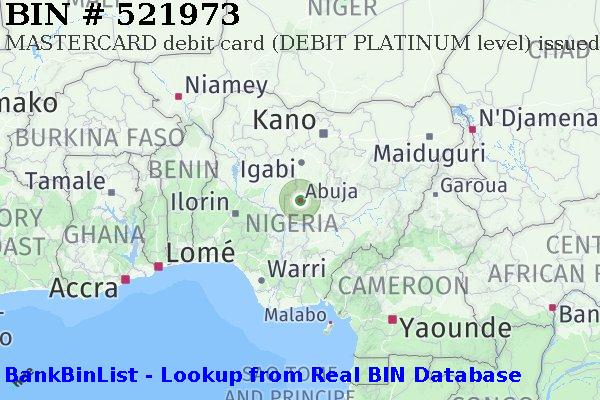 BIN 521973 MASTERCARD debit Nigeria NG