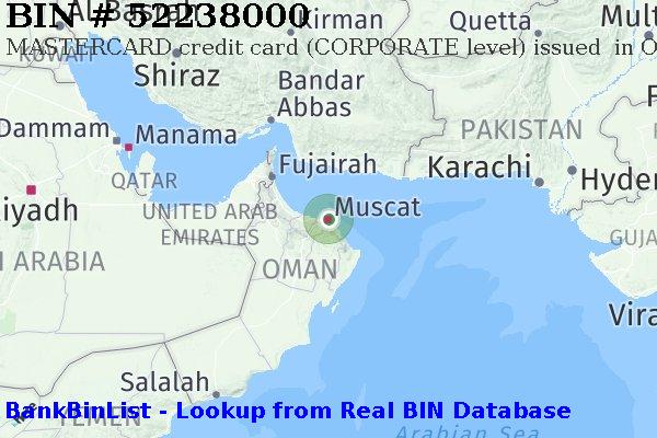 BIN 52238000 MASTERCARD credit Oman OM