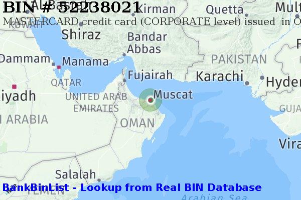 BIN 52238021 MASTERCARD credit Oman OM
