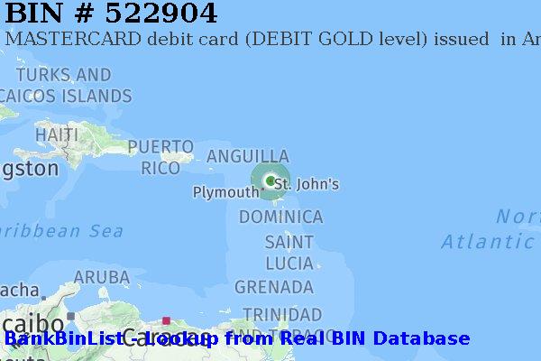 BIN 522904 MASTERCARD debit Antigua and Barbuda AG