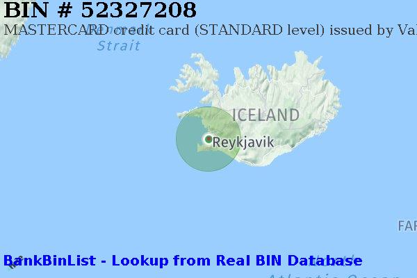 BIN 52327208 MASTERCARD credit Iceland IS