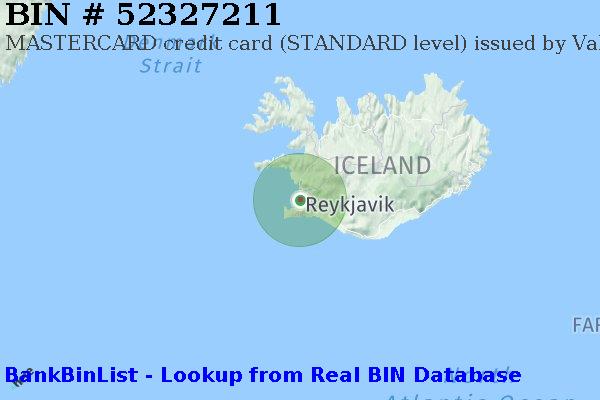 BIN 52327211 MASTERCARD credit Iceland IS