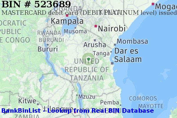 BIN 523689 MASTERCARD debit Tanzania TZ