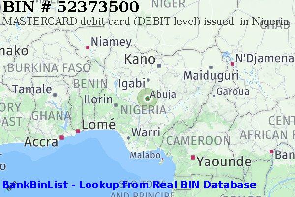 BIN 52373500 MASTERCARD debit Nigeria NG