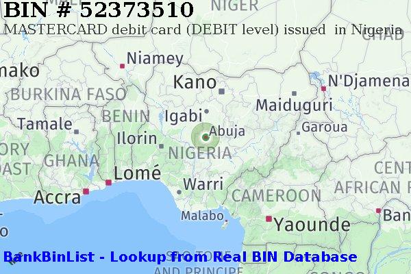 BIN 52373510 MASTERCARD debit Nigeria NG