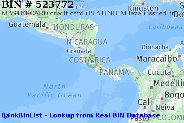 BIN 523772 MASTERCARD credit Costa Rica CR