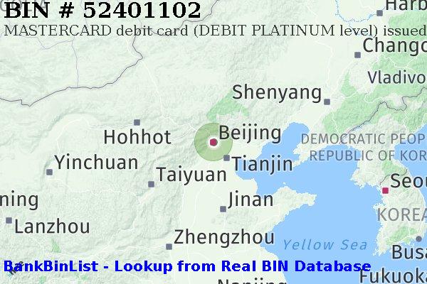 BIN 52401102 MASTERCARD debit China CN