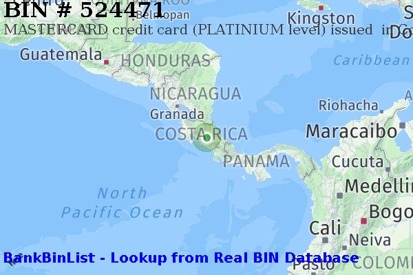 BIN 524471 MASTERCARD credit Costa Rica CR