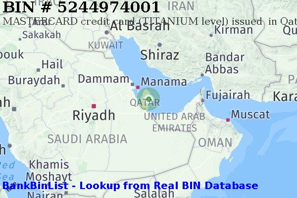 BIN 5244974001 MASTERCARD credit Qatar QA
