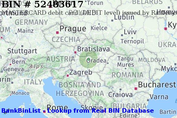 BIN 52483617 MASTERCARD debit Hungary HU