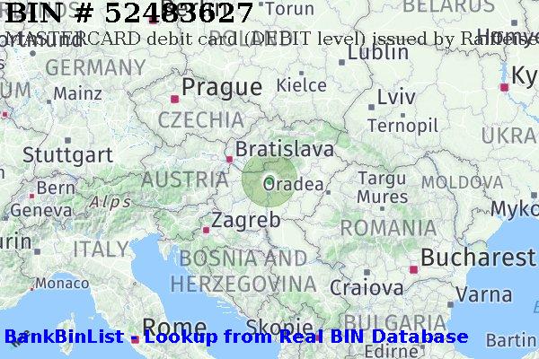 BIN 52483627 MASTERCARD debit Hungary HU