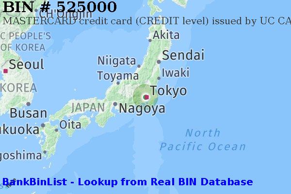 BIN 525000 MASTERCARD credit Japan JP