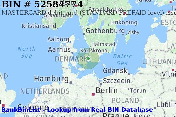 BIN 52584774 MASTERCARD debit Denmark DK